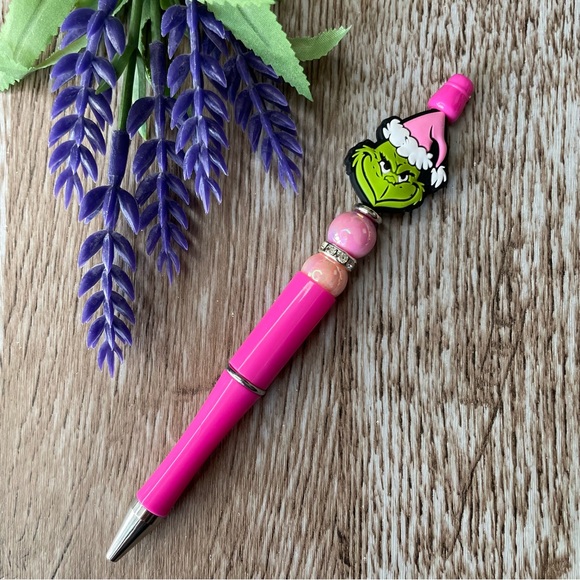 Handcrafted Christmas Pens Beaded Unique Artisan Gifts Office Accessories - Picture 4 of 9